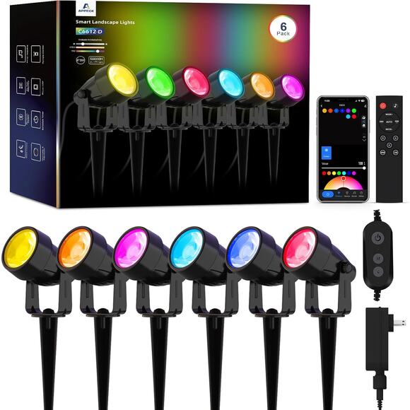 APPECK Landscape Lighting RGBW Color Changing Low Voltage Landscape Lights